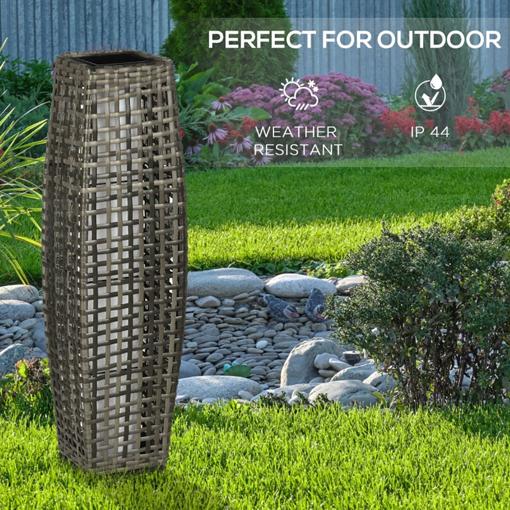 Solar Floor Lamp, Outdoor Garden Lantern Pathway Light & Decorative Driveway Lighting With Auto OnOff LED Lights For Porch, Yard, Lawn, Courtyard, Deck, Gray, TikT0k Prohibits Sales
