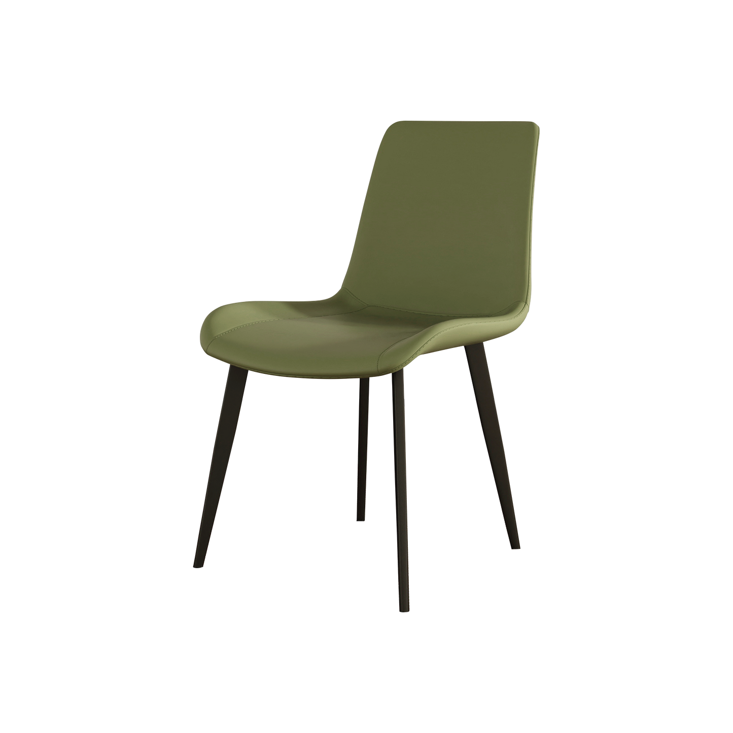 Dining Chairs 2PCS, Modern Kitchen & Dining Room Chairs, Upholstered Faux Leather Cushion Seat And Sturdy Metal Legs