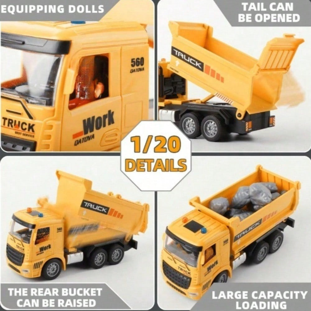 RC Dump Truck And Excavator Set, 2 In 1 Remote Control Construction Vehicles With Realistic Sounds And Lights, Perfect Holiday Gift, Toy Cars, Outside Toys, Carro Control Remoto, Remote Control Toys