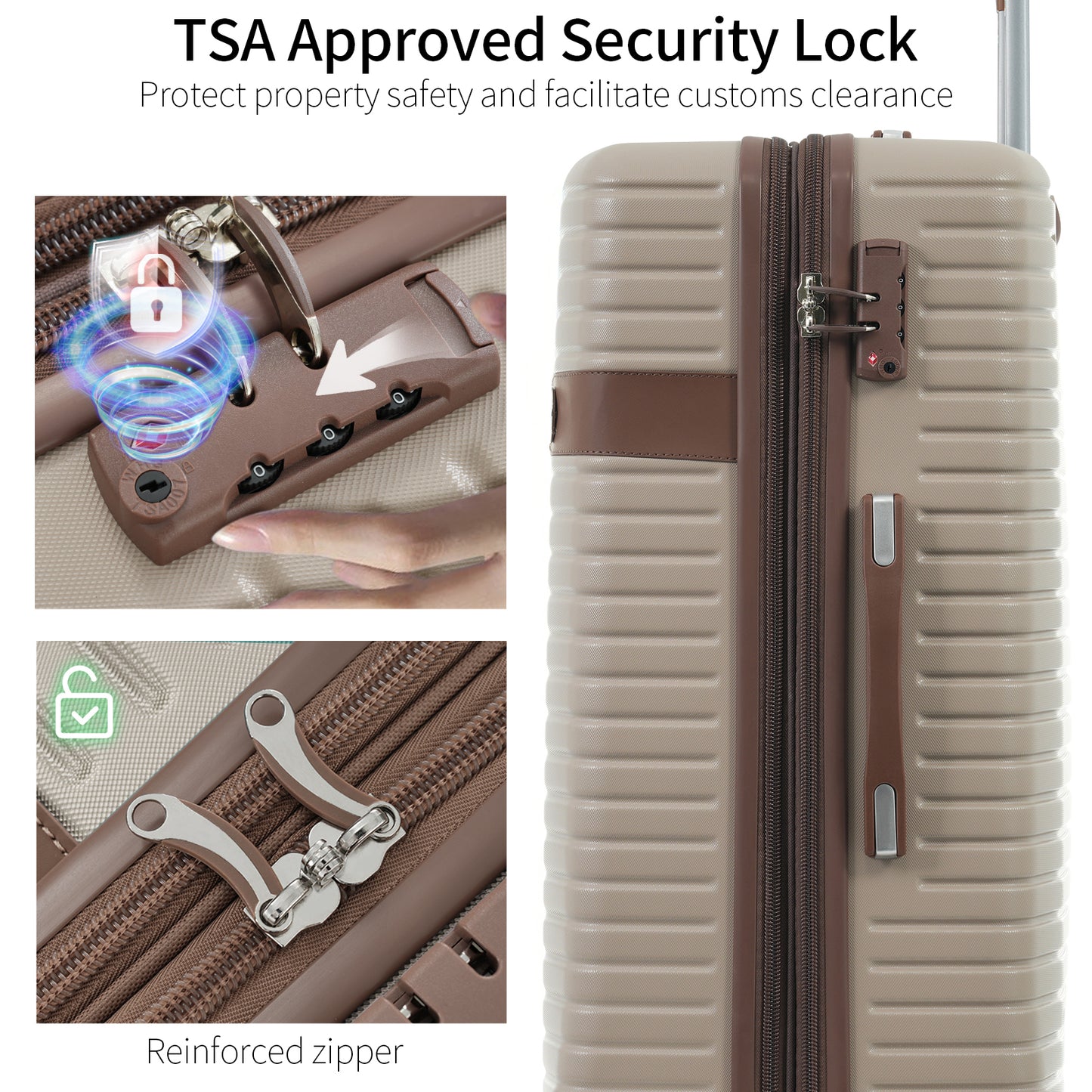 4 Piece Luggage Set Suitcase Set, ABS Hard Shell Lightweight Expandable Travel Luggage With 4 Packing Cubes, TSA Lock, Spinner Wheels For Men Women 16 20 24 28