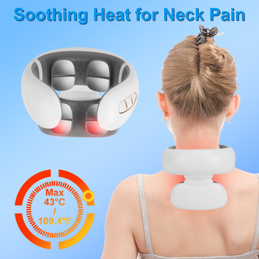 1 Set EMS Neck Massager With Heat For Mother's Day Gift Cordless Cervical Neck Massager EMS Neck Massager With 6 Modes 15 Intensity Levels Remote Control