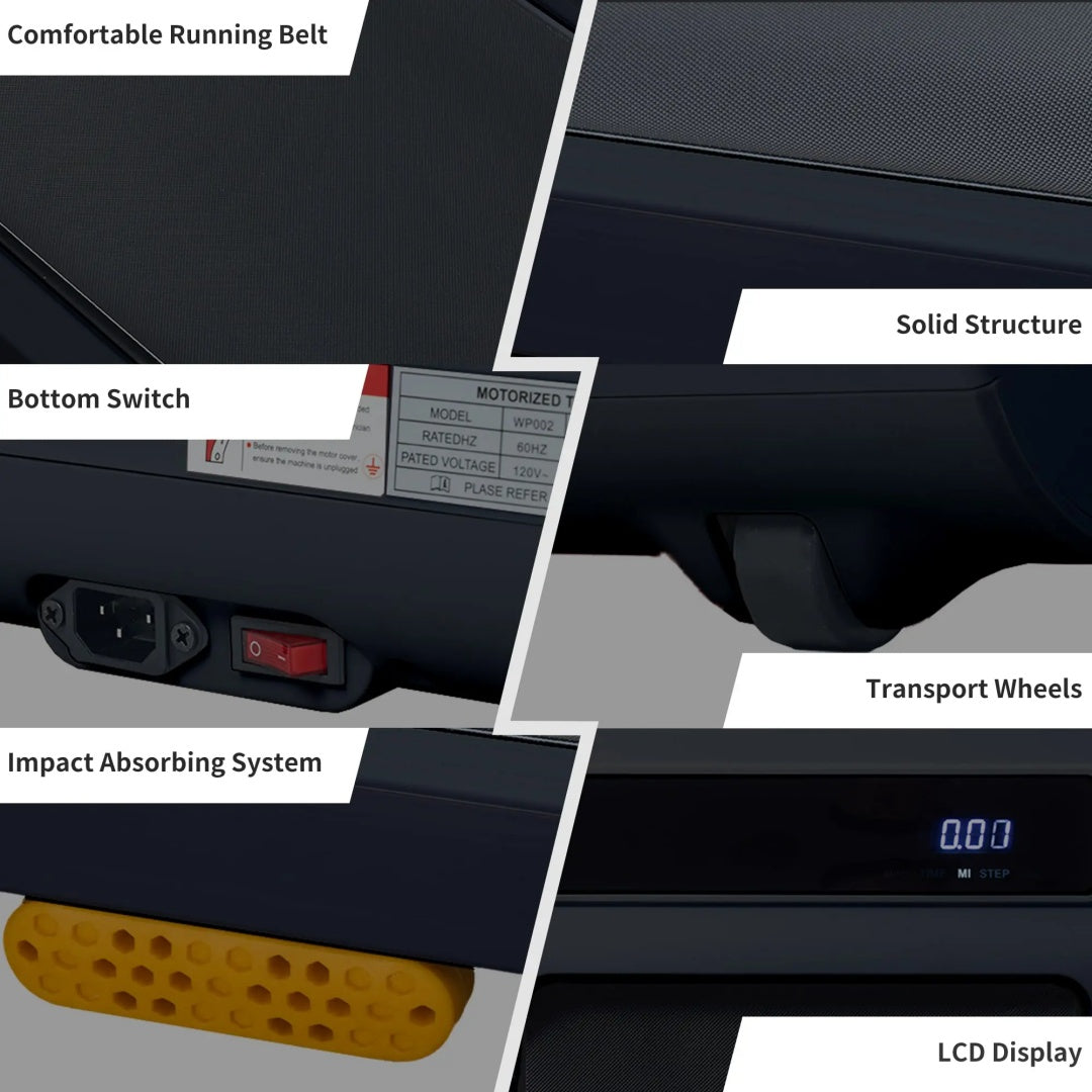 High-Efficiency Brushless Motor Treadmill With LED Display And Countdown Modes, Compact Design, Supports 275lbs Capacity, Ideal For Home Fitness