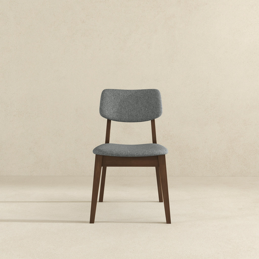 Carlos Dark Grey Fabric Solid Back Side Chair   Set Of 2