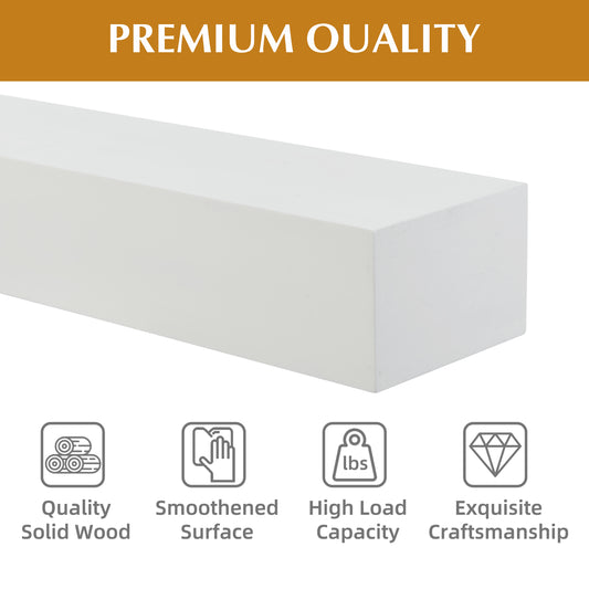 60   Paulownia Fireplace Mantel Solid Wood Wall-Mounted & Floating Shelf For Home Decor