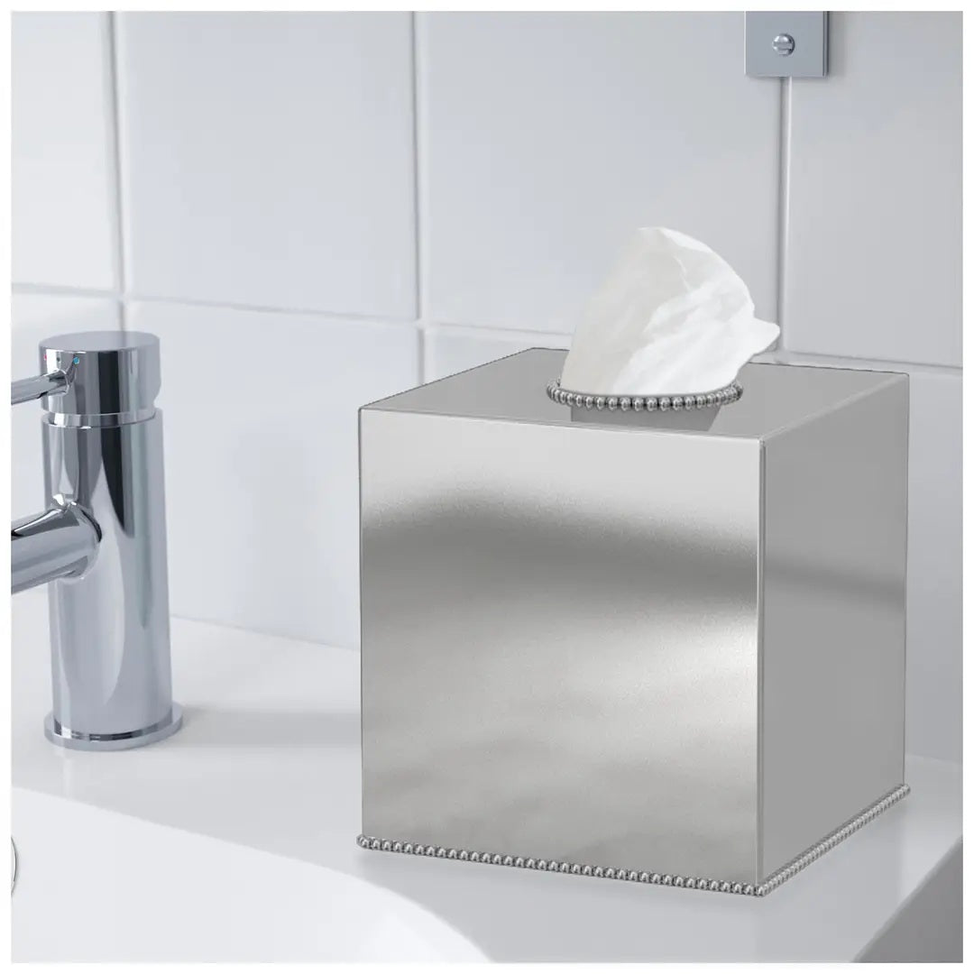 Tissue Box Stainless Steel Square Facial Tissue Box Holder Shiny Finish