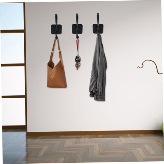 6pcs Black Single Hook Vintage Wall Hanger Minimalist Coat Hooks Wall Mount For Bathroom Kitchen Closet