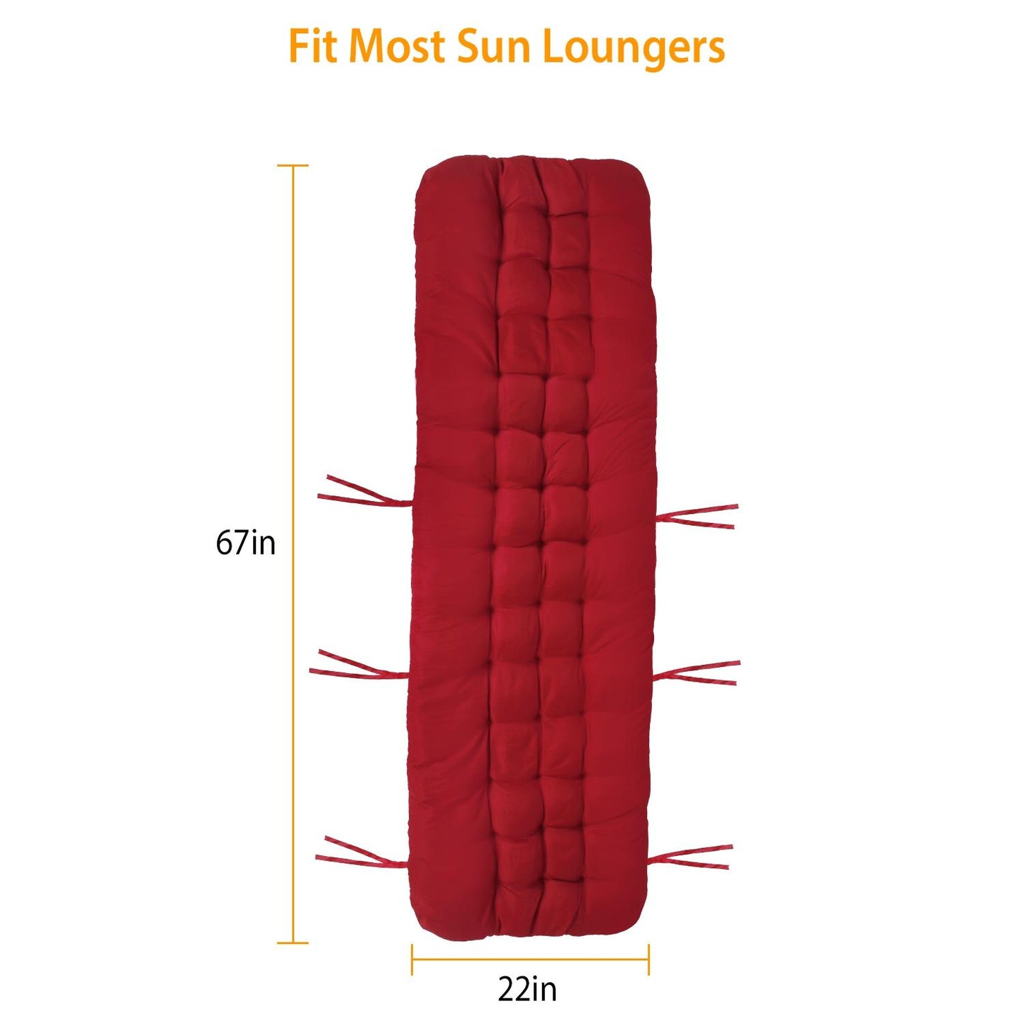 1Pc Chaise Lounger Cushion Recliner Rocking Chair Sofa Mat Deck Chair Cushion Chair Not Inlcuded  Standard Type