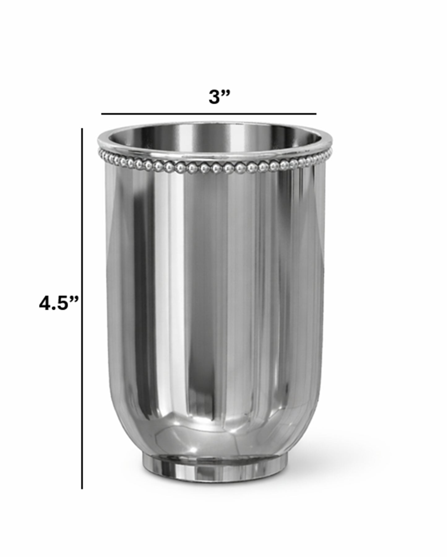 Stainless Steel Bathroom Tumbler Cup Decorative Rinse Cup,Drinking Glass,Toothbrush & Makeup Brush Holder For Vanity Countertops,Sink & Desk  Shiny