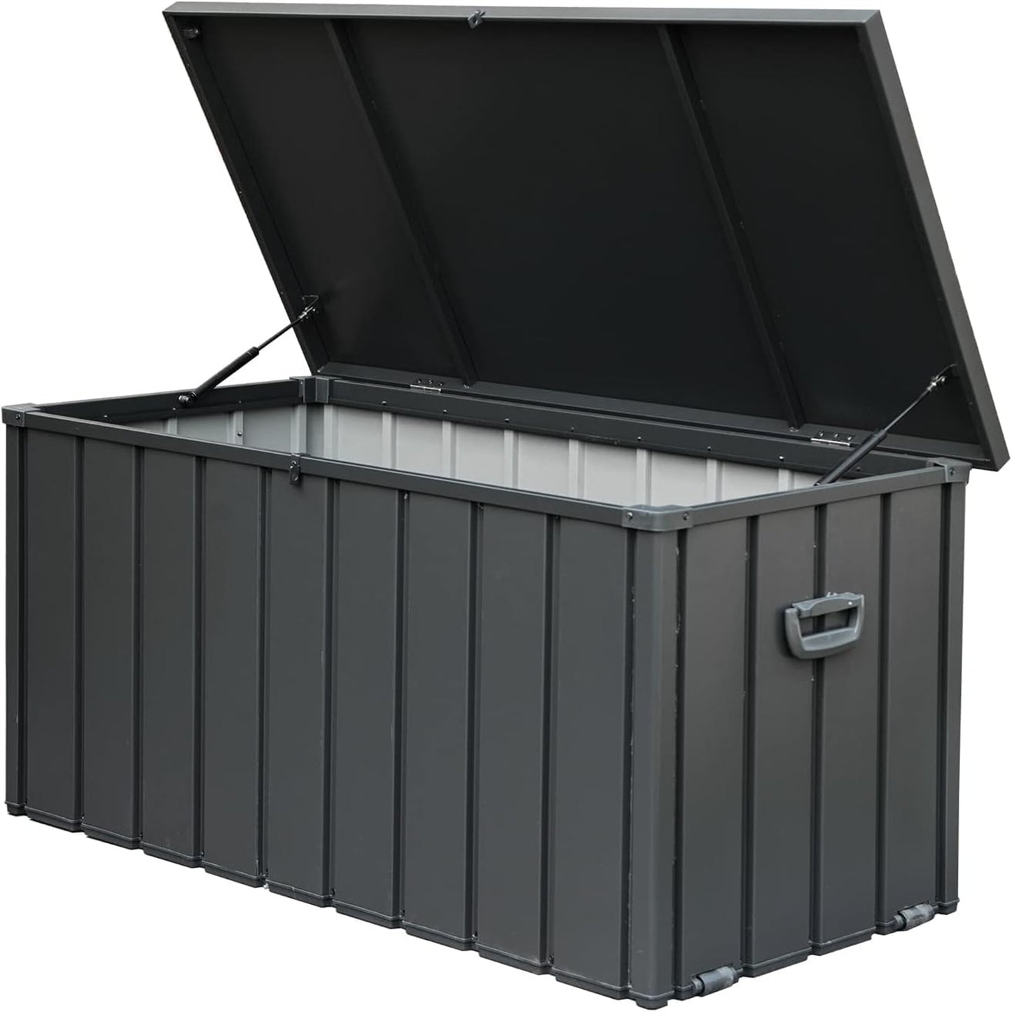 1 0 0 Gallon Outdoor Storage Deck Box Waterproof, Large Patio Storage Bin For Outside Cushions, Throw Pillows, Garden Tools, Lockable  Dark Gray