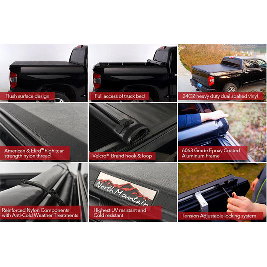 Soft Vinyl Roll-Up Tonneau Cover Assembly Fit 00-04 Dakota 5'3 Fleetside Bed--A80034-1212