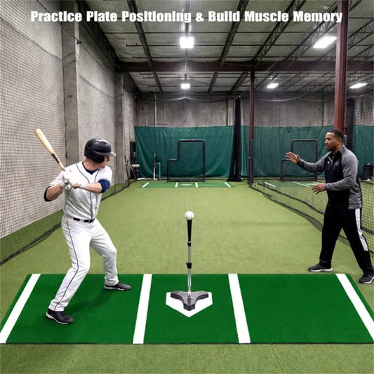10ft X 3ft Softball Pitching Mat With Artificial Turf, Indoor & Outdoor Training Aid For Pitching Practice -Green