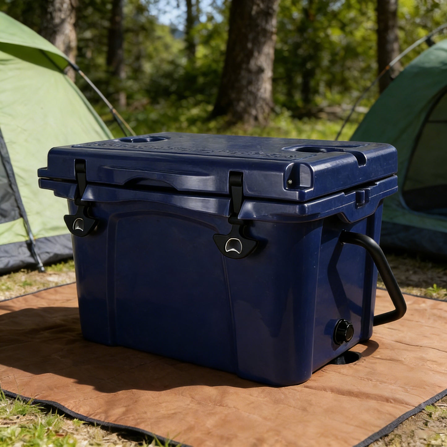 25QT Portable Cooler, Insulated Hard Cooler With Bottle Opener, Cup Holder, Forming Ruler, Travel, Beach, Camping, Fishing