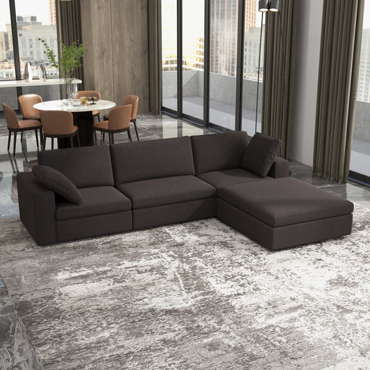 Cecilia Modular Corner Sectional Modern Fabric Sofa Dark Gray