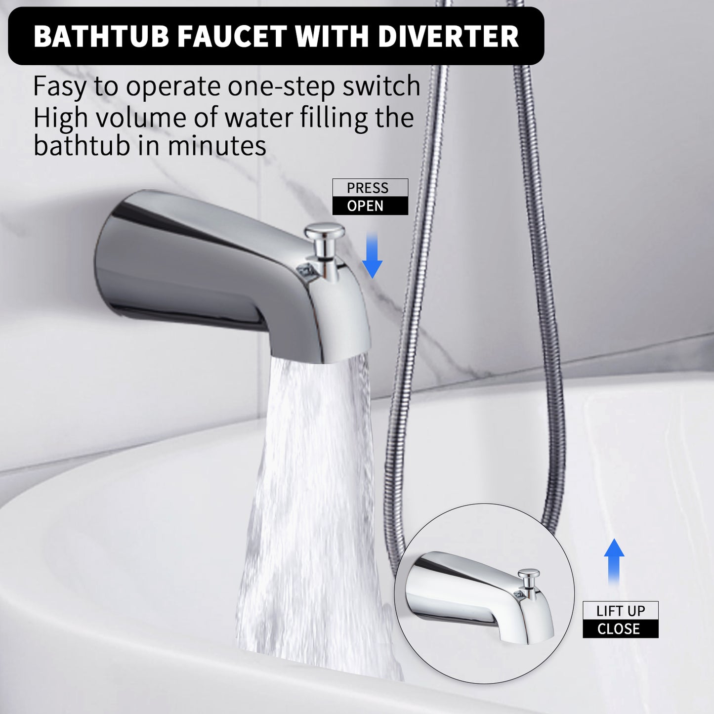 Tool-Free Shower Combo 7-Spray Chrome 1.8GPM