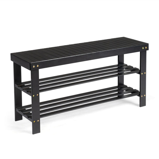 3-Tier Seamless Top Bamboo Shoe Rack