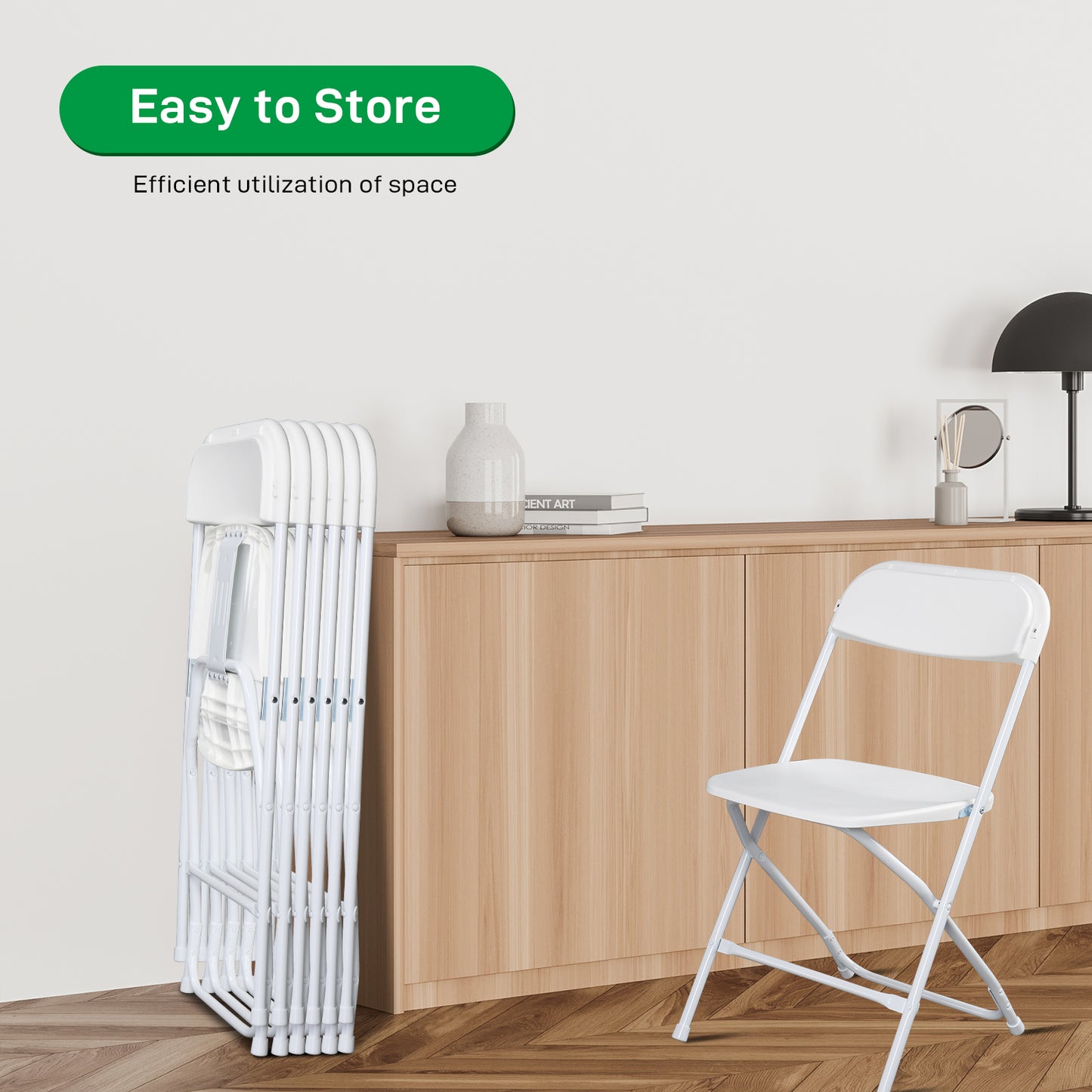 6 Pcs Folding Chair, 350LBS Lightweight Foldable Plastic Chair, Reinforced Metal Frame Easy To Fold & Store For Indoor & Outdoor, Wedding, Party, Meeting Room, Patio And Garden