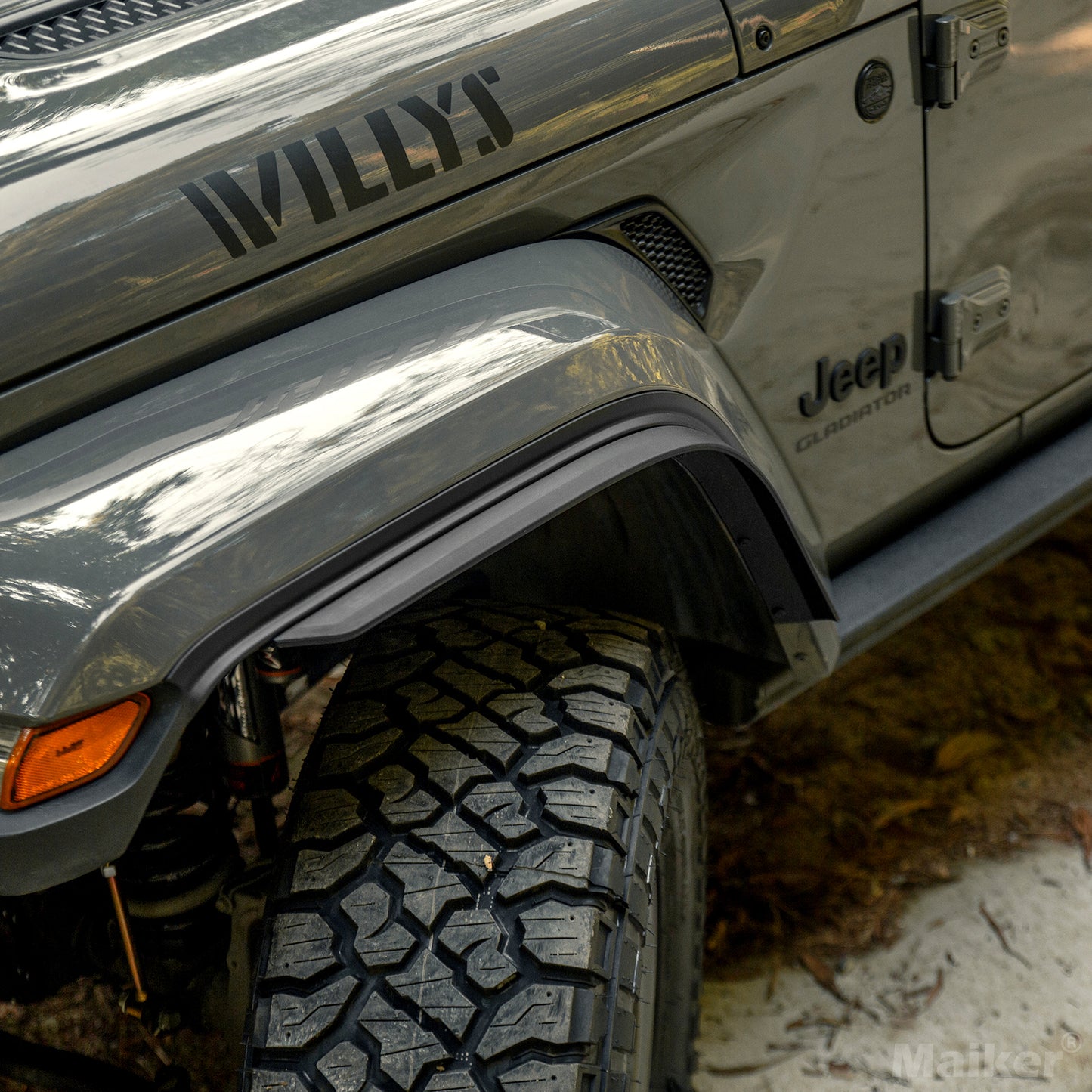 Front & Rear Fender Flares Compatible With 2018-2026  Wrangler JL & JLU Unlimited Sahara  Fit Original Low Fender ,Not Fit 4xe