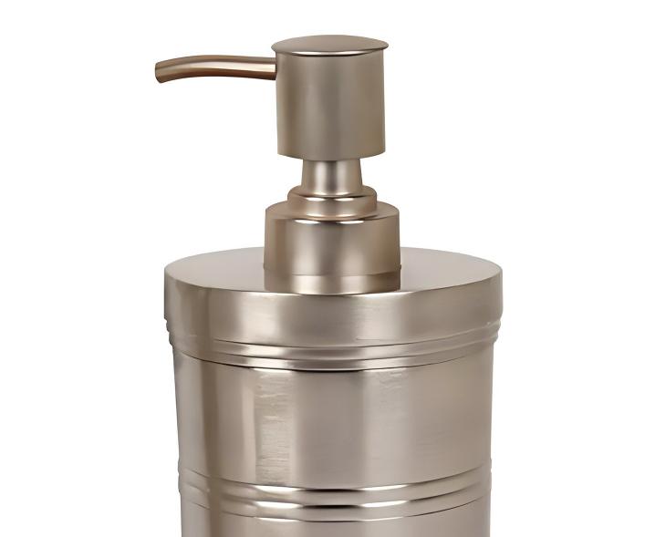 Stainless Steel Liquid Soap Dispenser Pump Bottle Bathroom Vanity & Kitchen Sink,Holds Soap,Lotion & Sanitizer  Brushed Pewter Finish