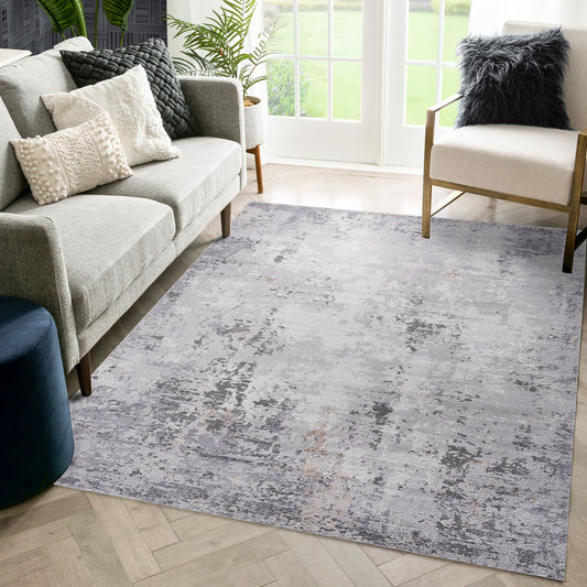 MARFI 5X7 Ivory  Sand  Abstract Area Rug