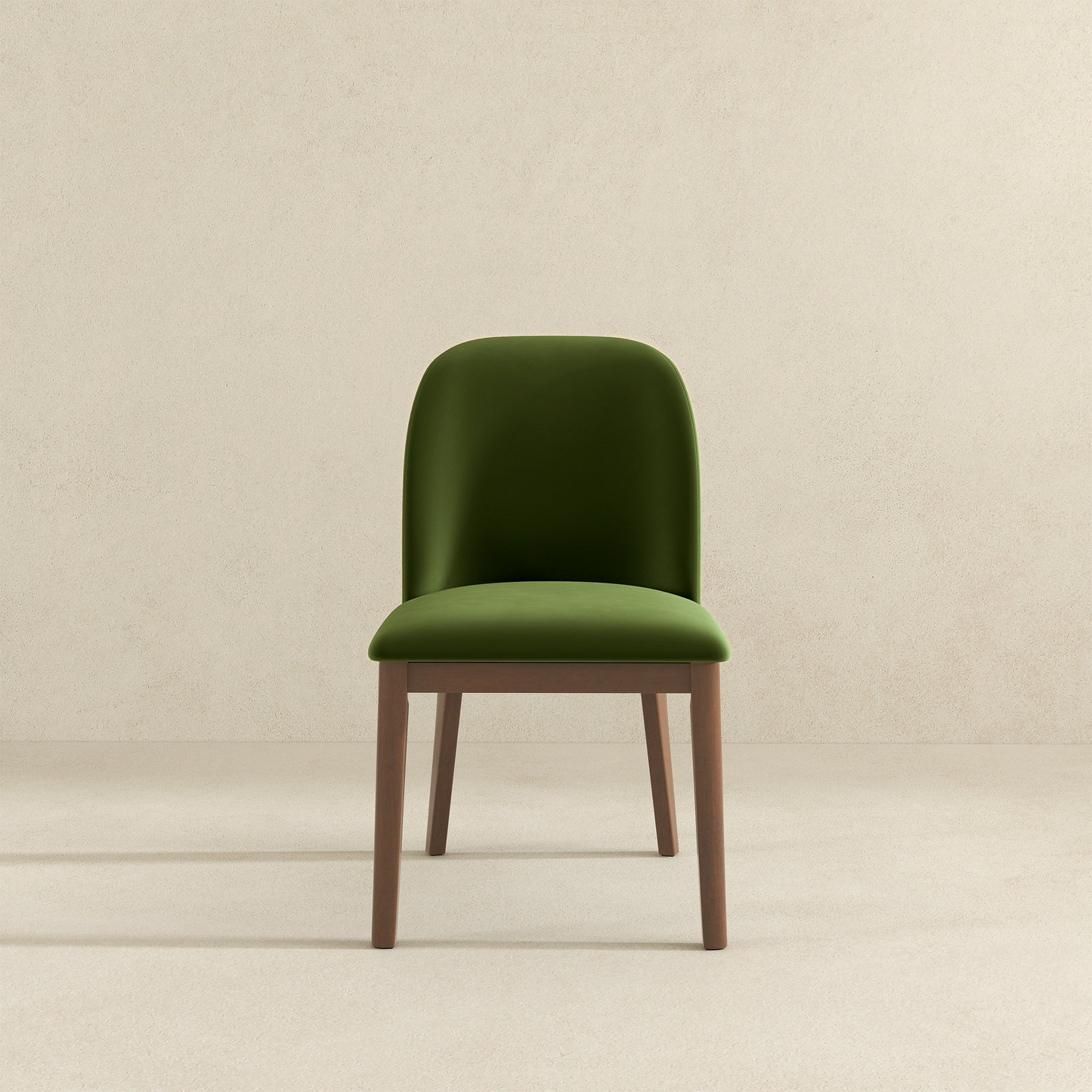 Kaitlyn Mid-Century Modern Green Velvet Dining Chair   Set Of 2   With Solid Wood Legs, 34.3  H X 19.3  W X 23  D Velvet Fabric Upholstered Kitchen Side Chairs
