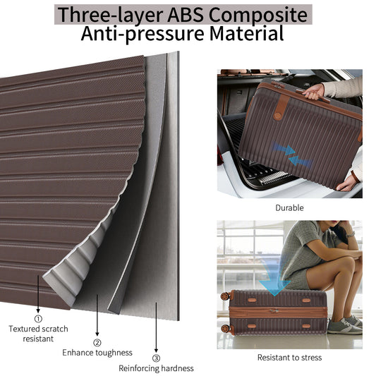 4 Piece Luggage Set Suitcase Set, ABS Hard Shell Lightweight Expandable Travel Luggage With 4 Packing Cubes, TSA Lock, Spinner Wheels For Men Women 16 20 24 28