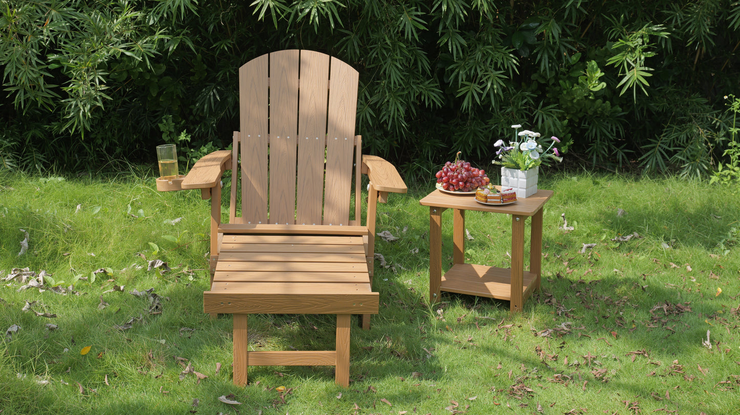 Outdoor Adjustable Lounge Chair With Cup HolderFor Patio Relaxation & Garden Leisure Gatherings,HIPS Material