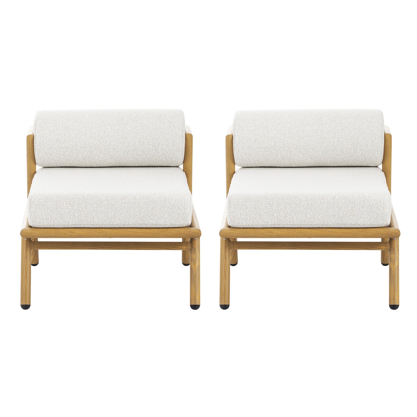 La Fiora Outdoor Patio Teak Finished Iron Club Chair   Cushion  Set Of 2