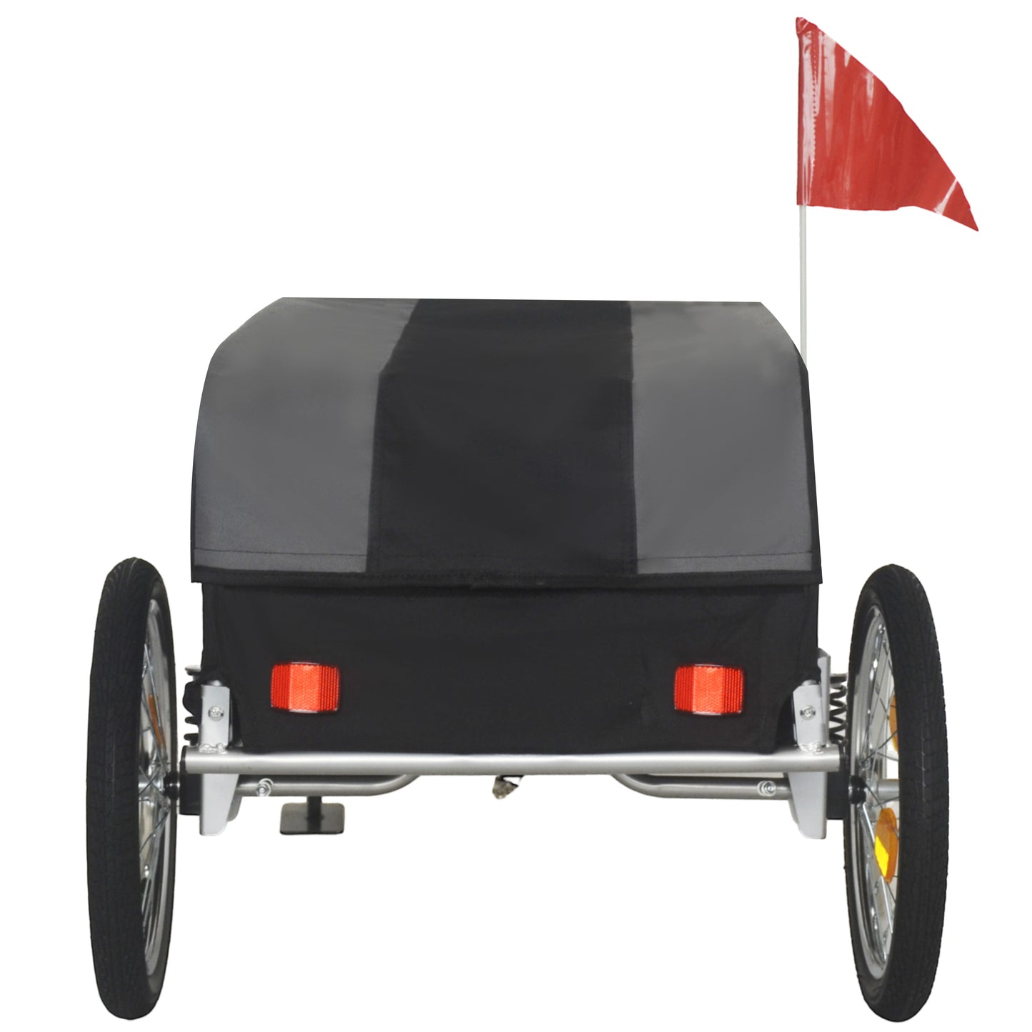 Heavy- Duty Bike Cargo Trailer With Removable Waterproof Cover  - 88 Lbs Capacity  16  All- Terrain Wheels & Foldable Design For Camping  Groceries  Gray Black