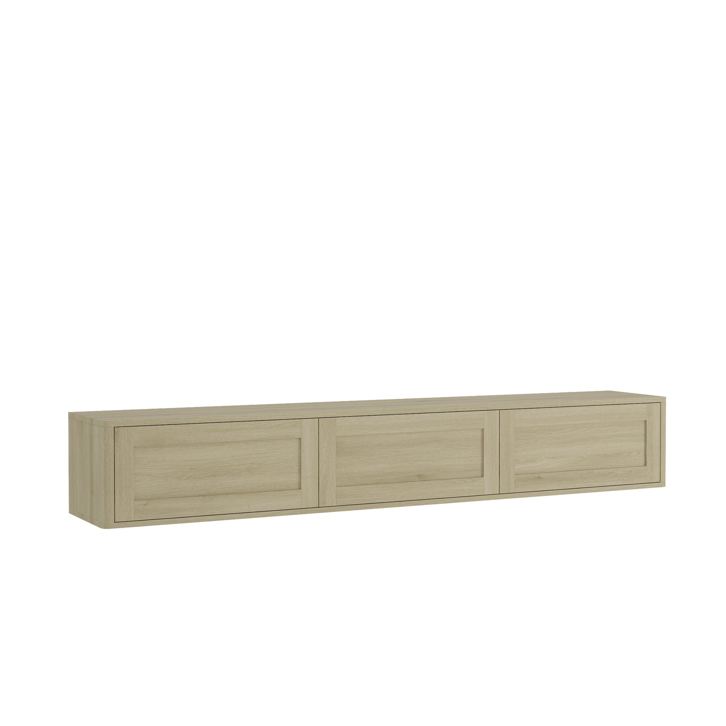 Floating TV Stand, Wall Mounted TV Shelf With Led Lights & Power Outlet,High Gloss TV Cabinet For Wood Tv Stands For Living Room