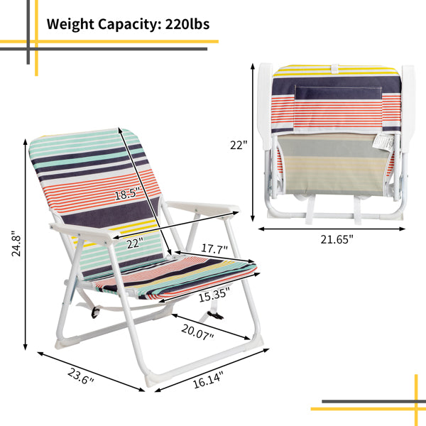 56x60x63cm Oxford Cloth White Iron Frame Beach Chair Color Small Size