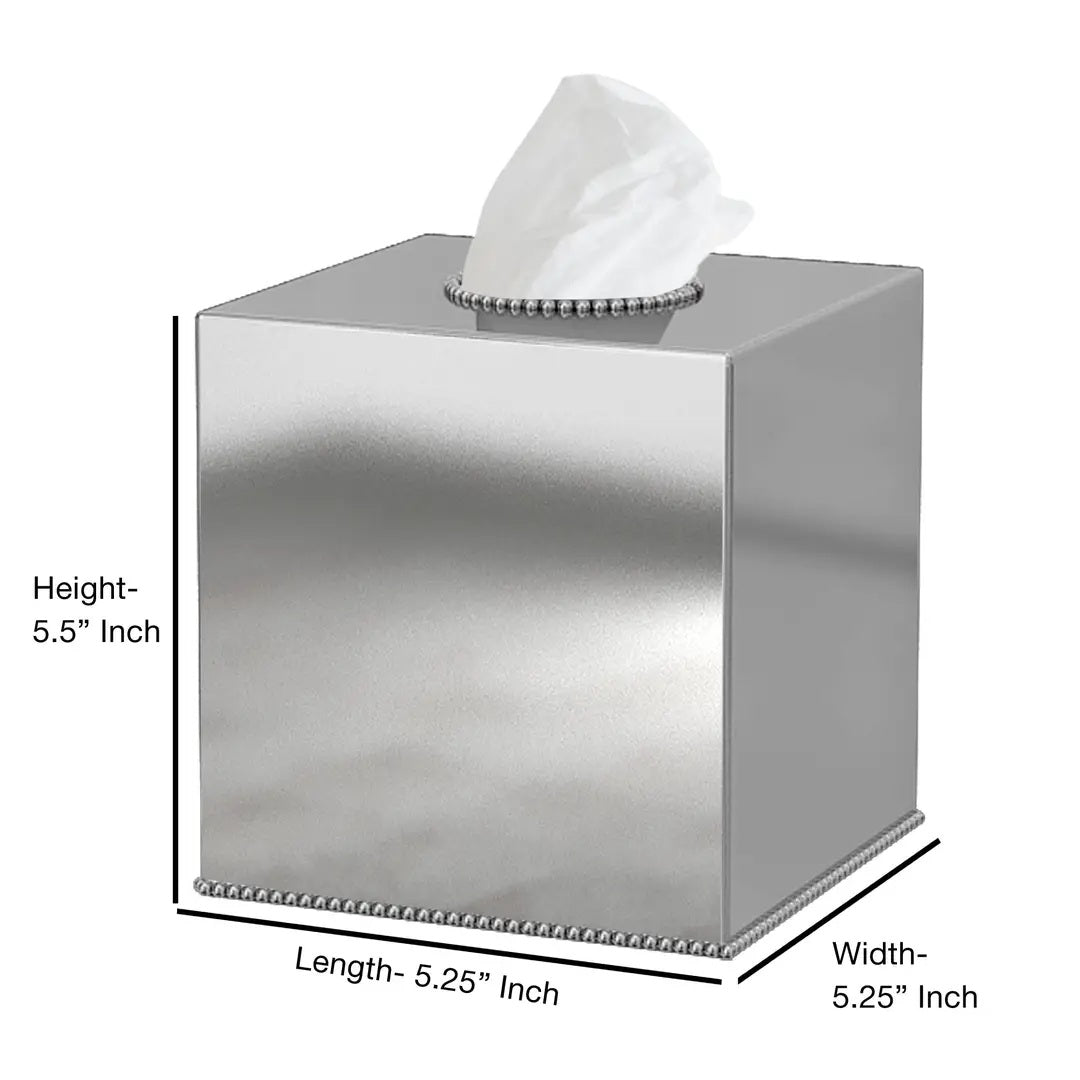 Tissue Box Stainless Steel Square Facial Tissue Box Holder Shiny Finish