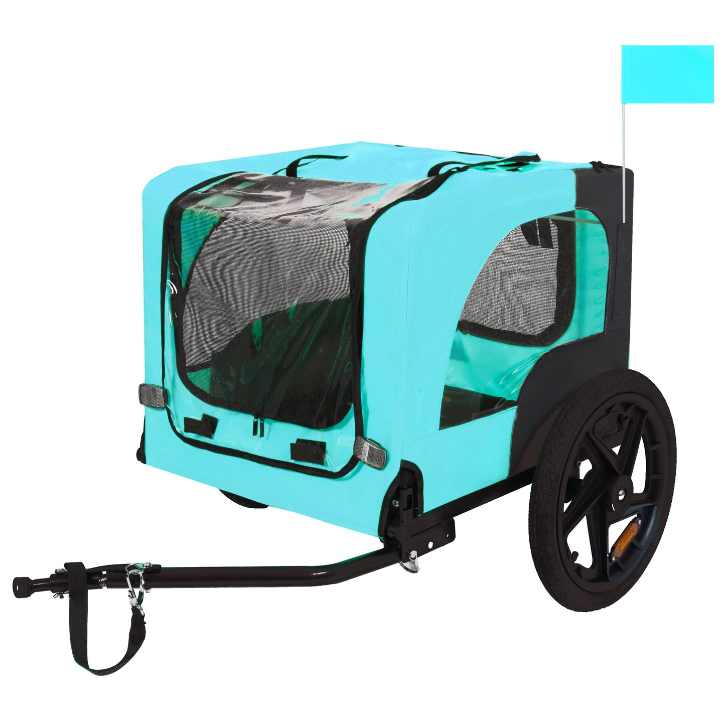 Pet Bike Trailer Dog Cart For Bicycle,Suitable For Small And Medium Pets, Easy Folding Cart Frame, Quick Release Wheel, Non-Slip Floor, Internal Leash