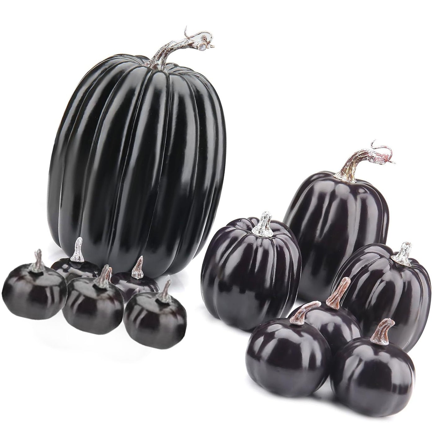 14pcs Artificial Pumpkin Black Foam Creative Lightweight Reusable Decorative Pumpkin For Ornament