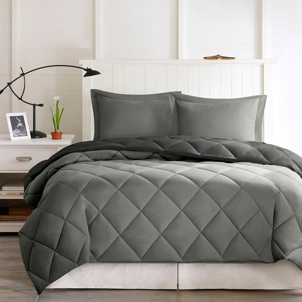 Twin Twin XL 3 M Scotchgard Diamond Quilting Reversible Down Comforter Set