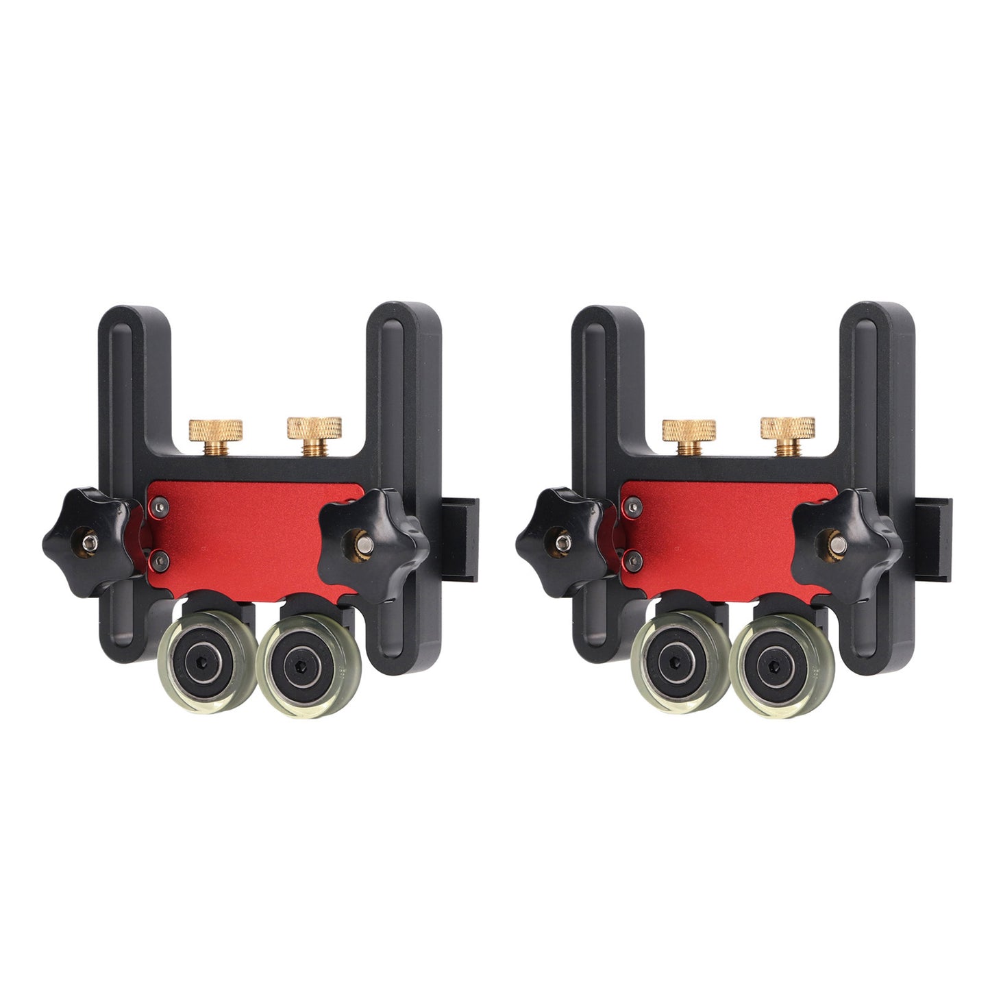 2Pcs Table Saw Feeder Aluminum Alloy 5mm Stroke Double Wheel Bearing Roller Featherboard For Woodworking Projects