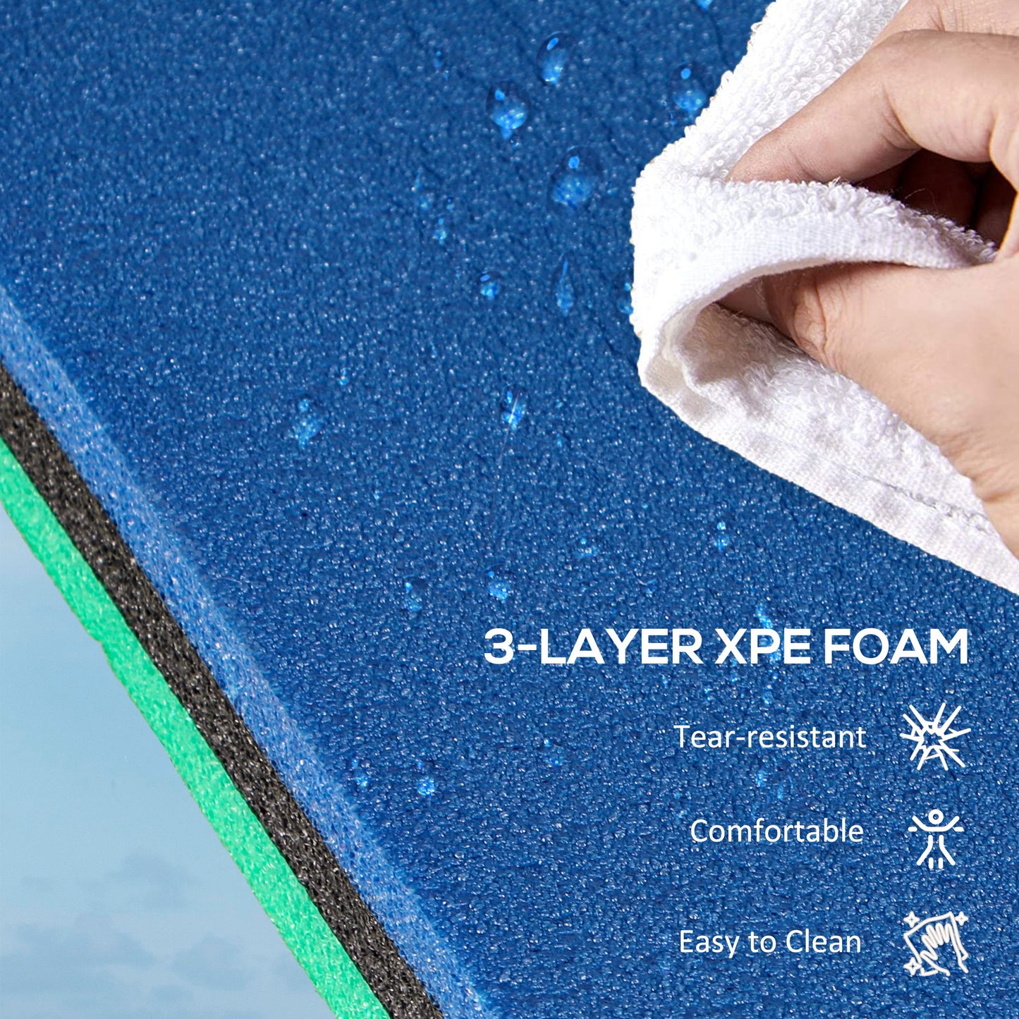9 X 6 Lily Pad Water Mat For 2 Adults, Floating Water Pad For Lake, Pool, Ocean, Beach, And Boating, Green