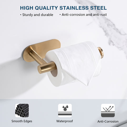 Toilet Paper Holder Self Adhesive, Stainless Steel Rustproof Adhesive Toilet Roll Holder No Drilling
