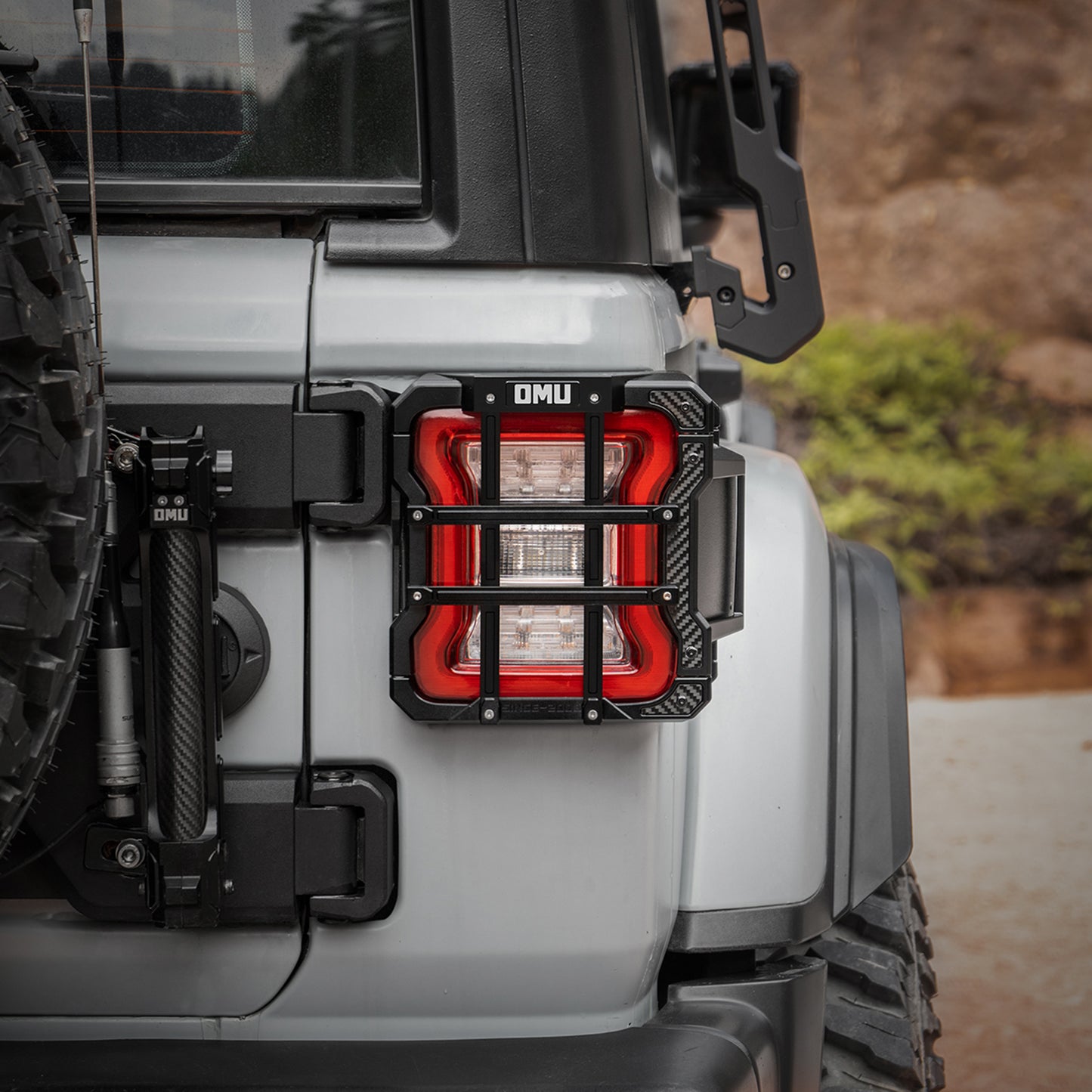 OMU Genesis Series Aluminum Tail Light Cover Compatible With 2018   Wrangler JL, Protector Cover Tail Light Lamps Protected Trim Guards  Suitable For LED Lamp Version Only