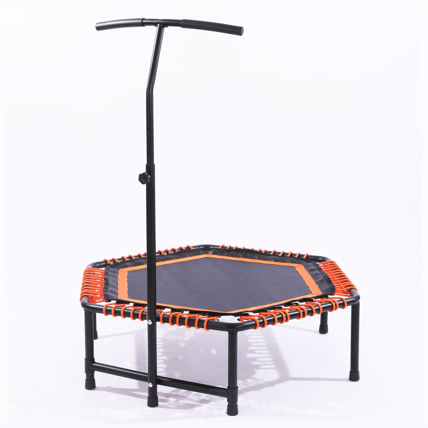 48 Mini Rebounder For Adults With Adjustable Handle Bar, Bungee Ropes, Stable & Quiet, Indoor Outdoor, Whole-Body Workout & Relaxation ,Fitness Trampoline For Home And Gym, Cardio & Strength Training