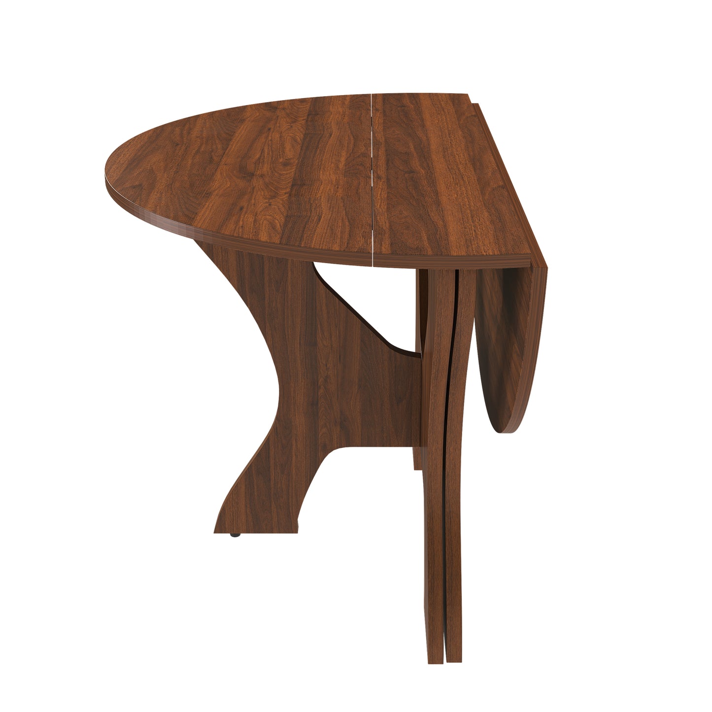 43 In Folding Dining Table For Small Spaces  MDF Table With Walnut Veneer  Space Saving Foldable Kitchen Table For Indoor And Outdoor Use