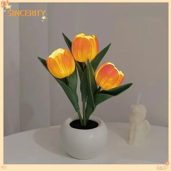 Tulip Lamp - LED Replica Tulip Table Lamp With Flower Vase For Desktop Decoration. Suitable For Home, Living Room, Desktop Decoration, Holiday Gifts, Atmosphere Decoration Lamps. Powered By USB