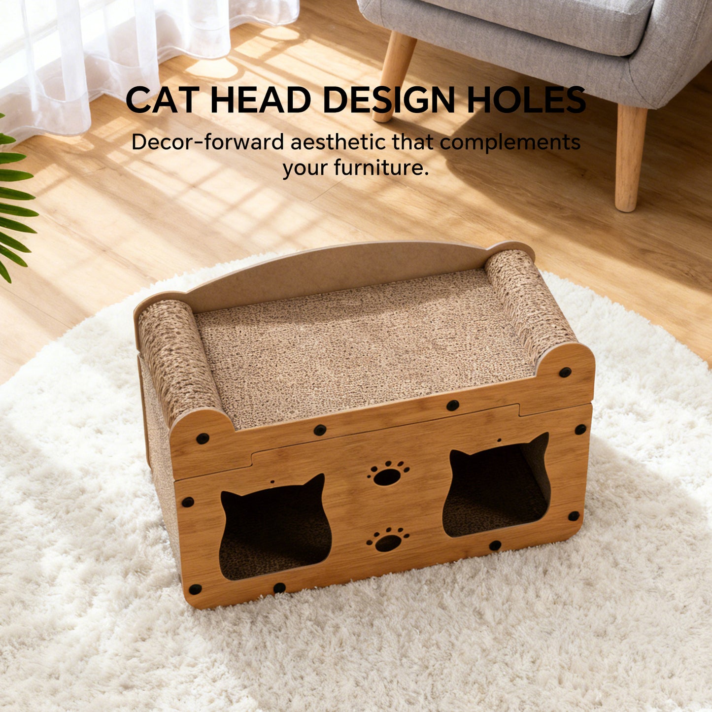 Only Self Pickup---Walnut Wood Cat Head 56