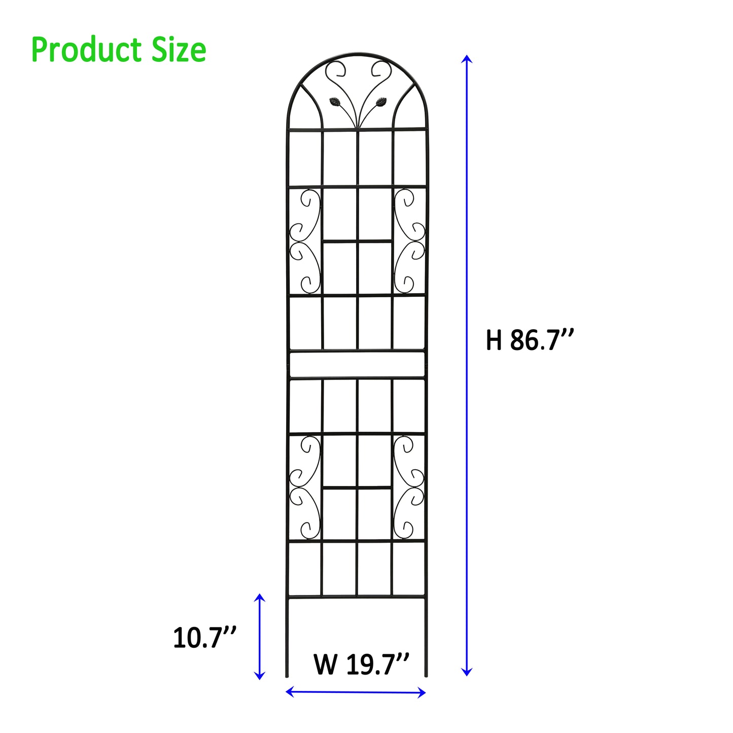 4 Pack Metal Garden Trellis 86.7  X 19.7  Rustproof Trellis For Climbing Plants Outdoor Flower Support Black