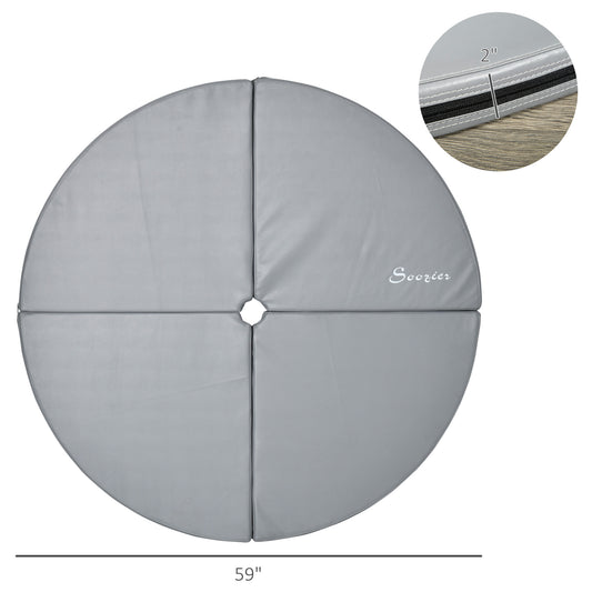 Pole Dance Mat, 2"T X 5'W Folding Pole Crash Mat For Home, Lightweight And Foldable, Gray