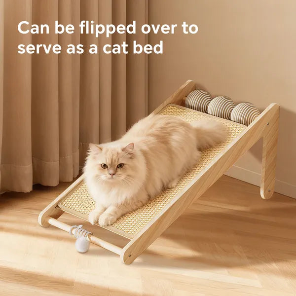 L-shaped Sisal Cat Scratching Board - With Hanging Ball - Scratching, Tapping, And Pouncing, One Base Meets The Three Major Instincts Of Cats
