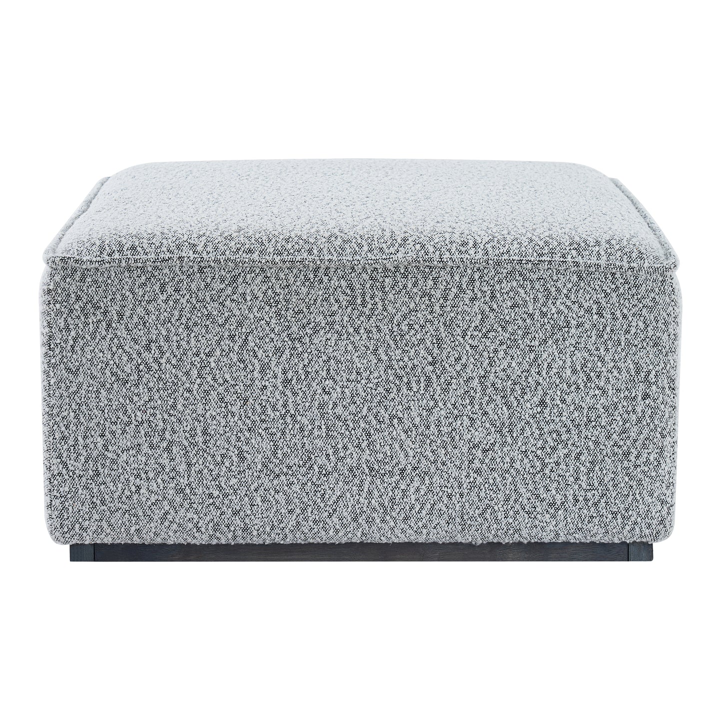 Square Upholstered Ottoman With Black Solid Wood Rubber Feet