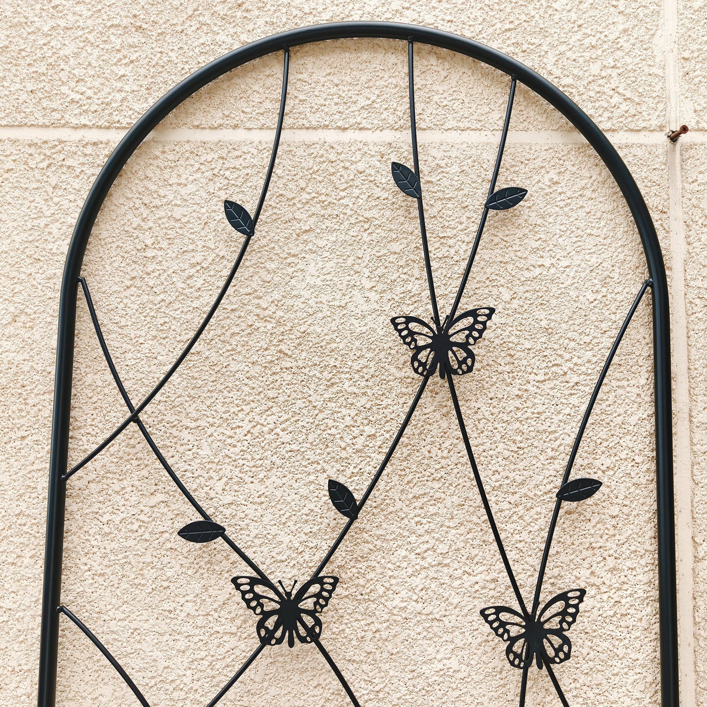 4 Pack Metal Garden Trellis 71  X 19.7  Rustproof Trellis For Climbing Plants Outdoor Flower Support Butterfly Deco Black