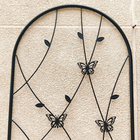 4 Pack Metal Garden Trellis 71  X 19.7  Rustproof Trellis For Climbing Plants Outdoor Flower Support Butterfly Deco Black