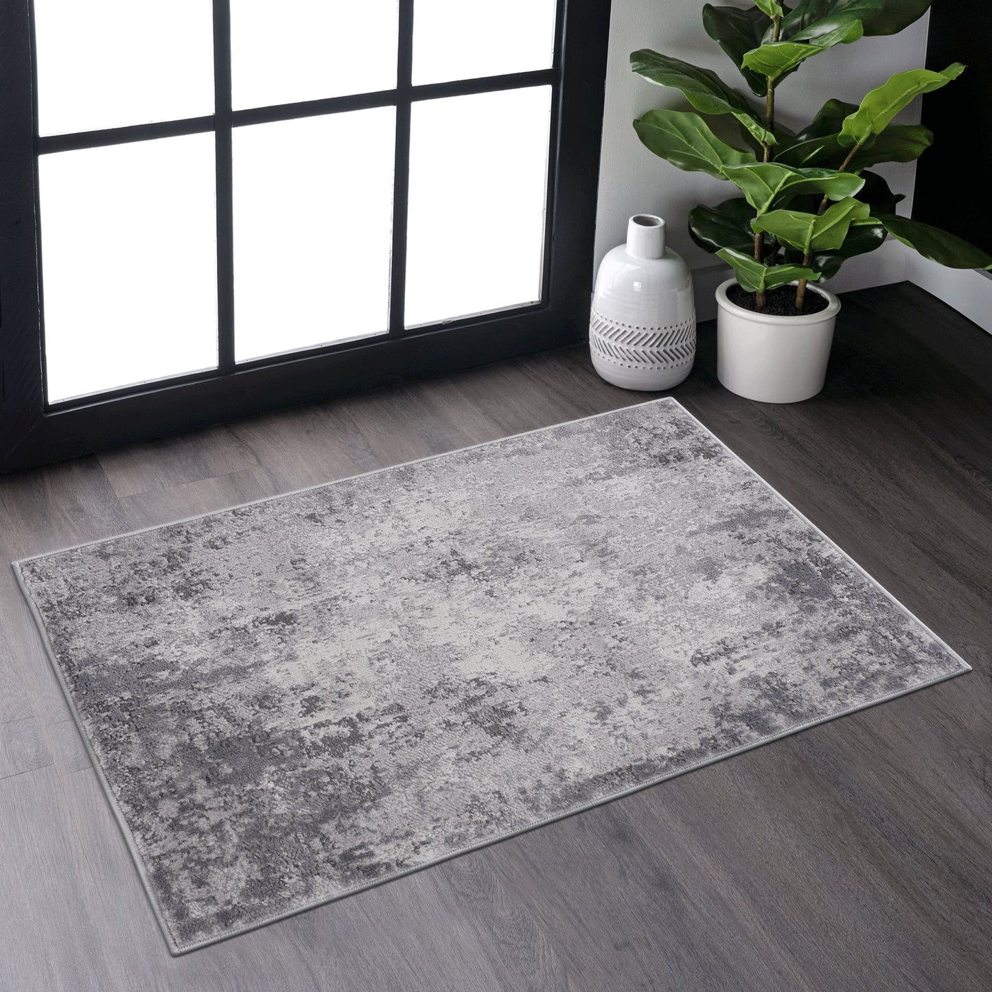 MARFI   2X3 Light Grey  Abstract Doormat Rug