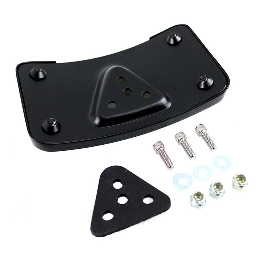 License Plate Bracket Curved Laydown Style Black Fits